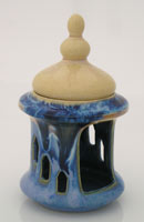 temple ceramic diffuser with gotic windows, templo difusor ceramico con ventanas goticas