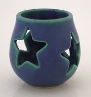 lone star pierced candle holder, porta vela con estrella grande calada