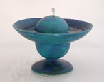 sphere & dish table fountain in turquoise, fuente platillo y esfera color turqueza